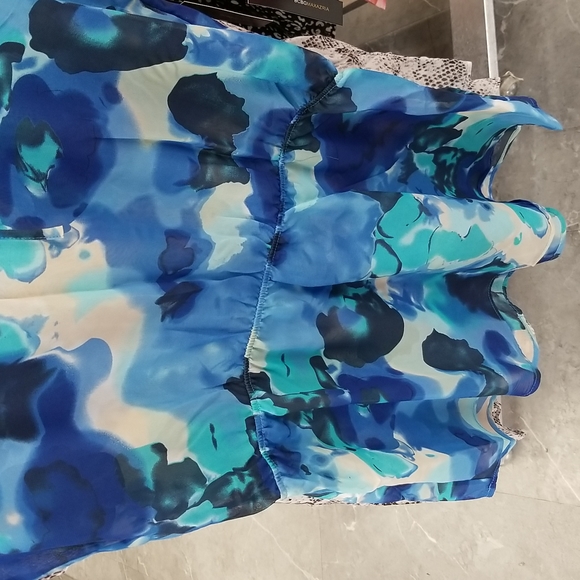 BCBG MAXAZRIA Chiffon Dress Swimsuit Cover up Butterflies Watercolor Paint Print - Picture 8 of 8